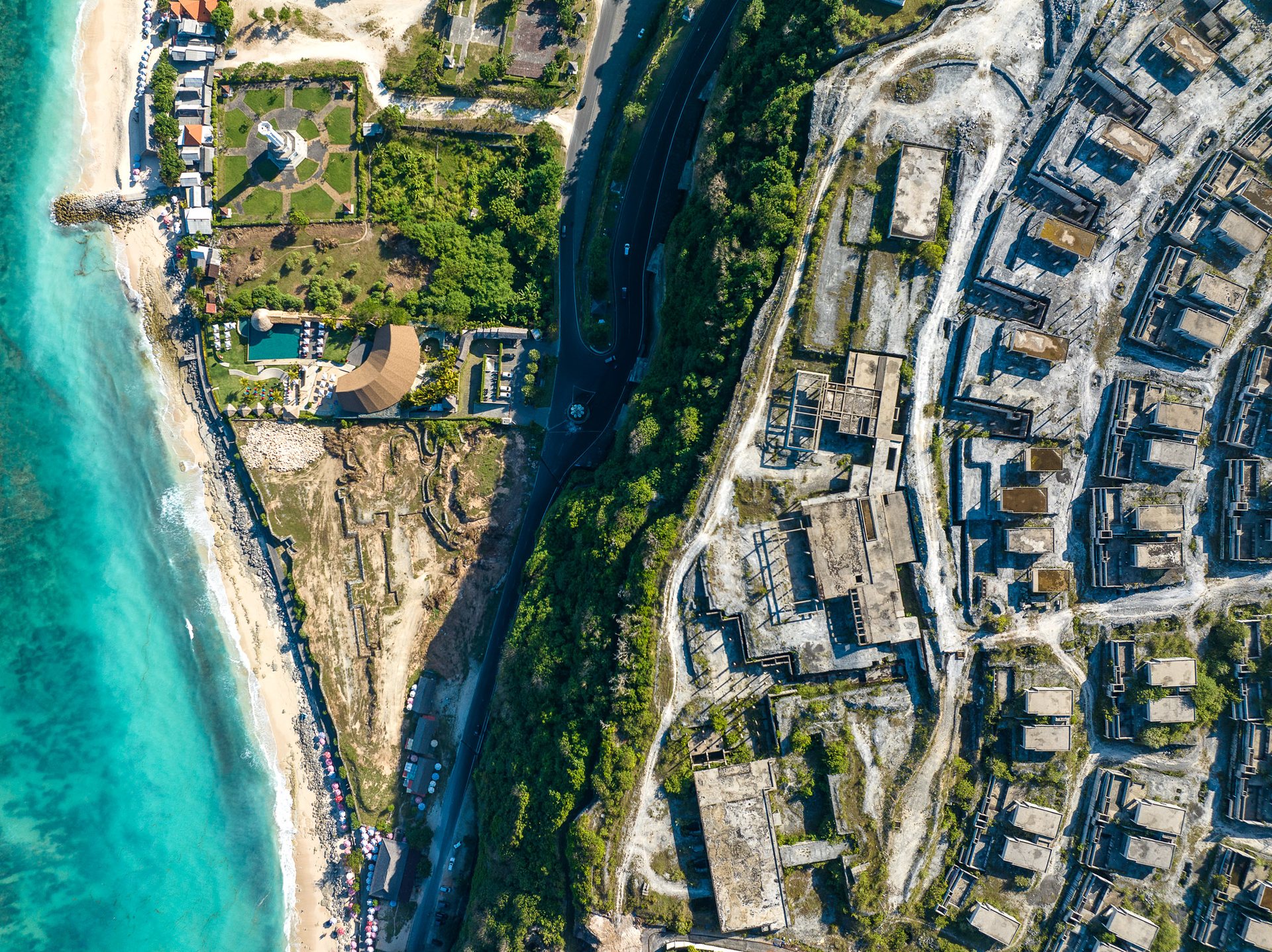 Half-finished developments dot the Bukit Peninsula in southern Bali, this one near Pandawa Beach.