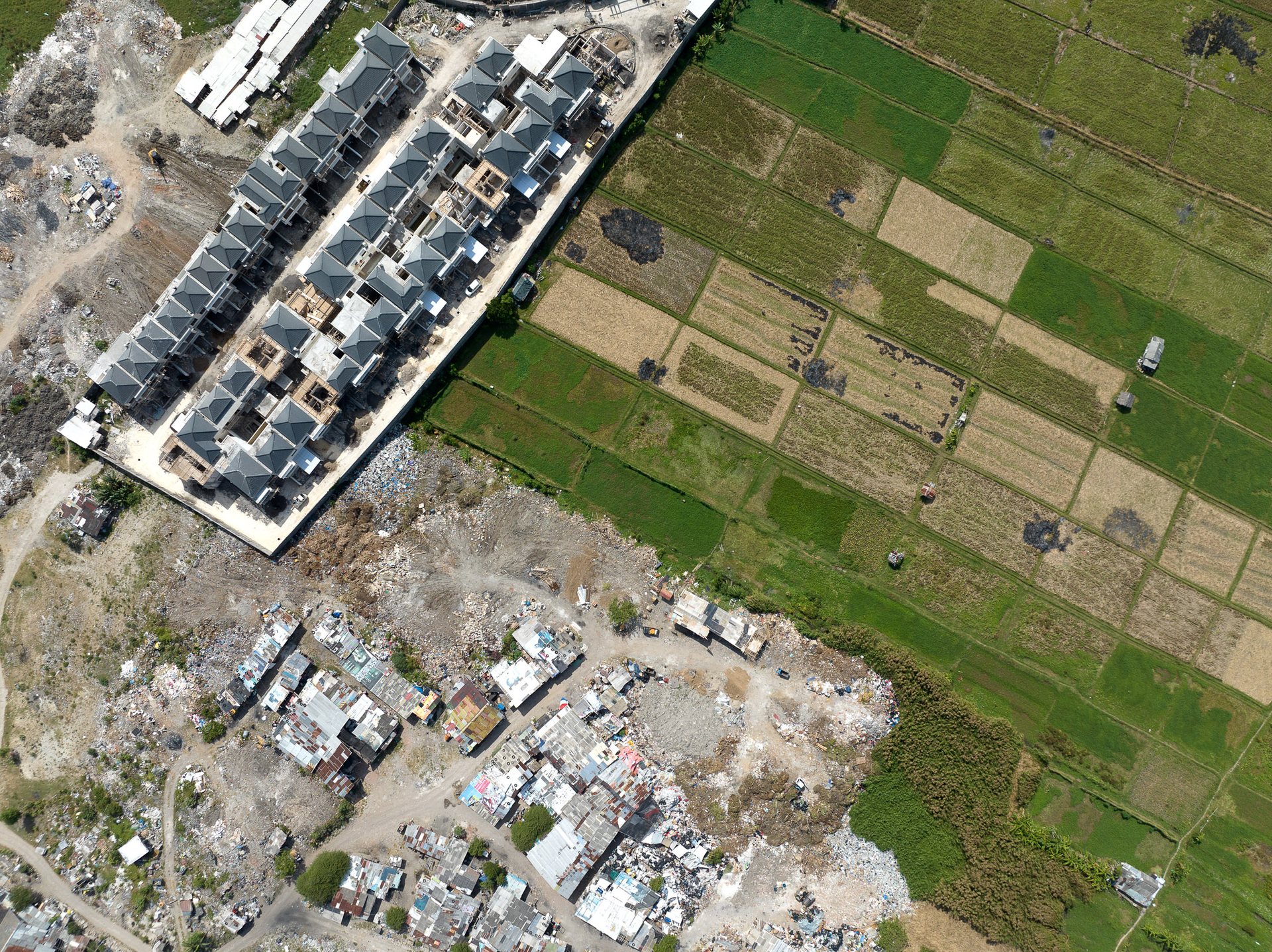 Villas being built amongst the rice fields, Canggu.