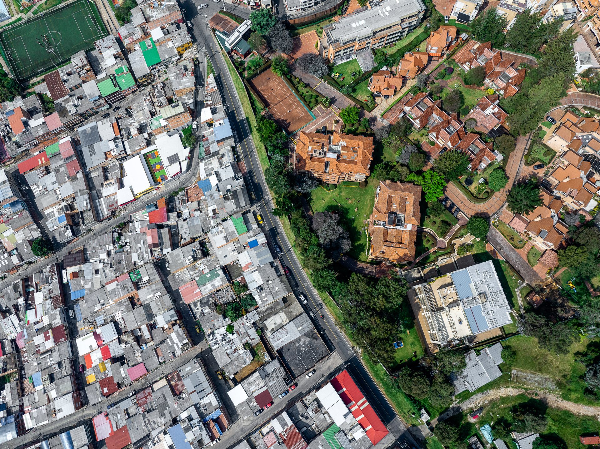 The Suba Hills, dividing rich and poor in Bogotá's north zone.