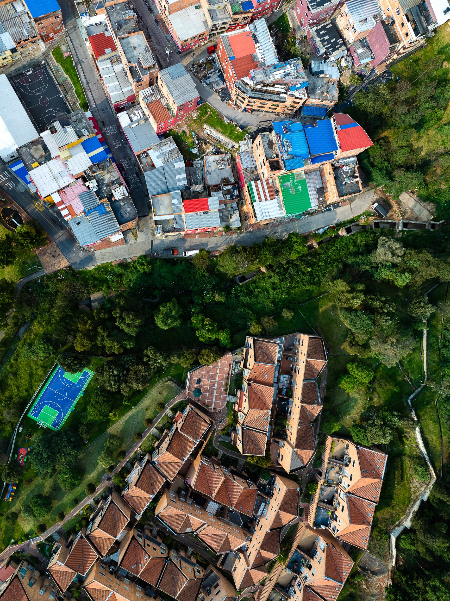 Chapinero, where rich and poor back up against the mountains.