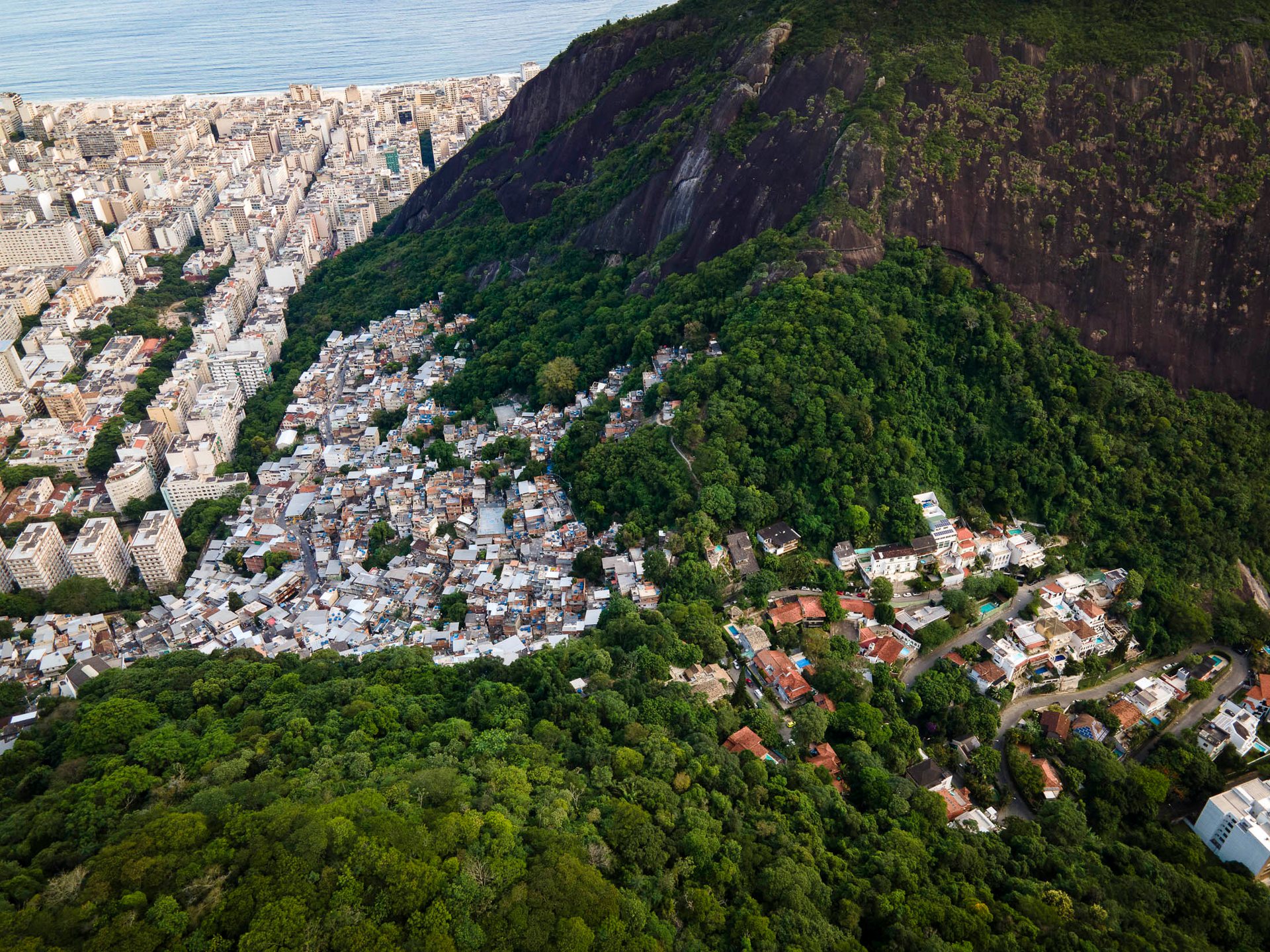 Sacopã and Peixoto neighborhoods near Copacabana Beach in Rio de Janeiro