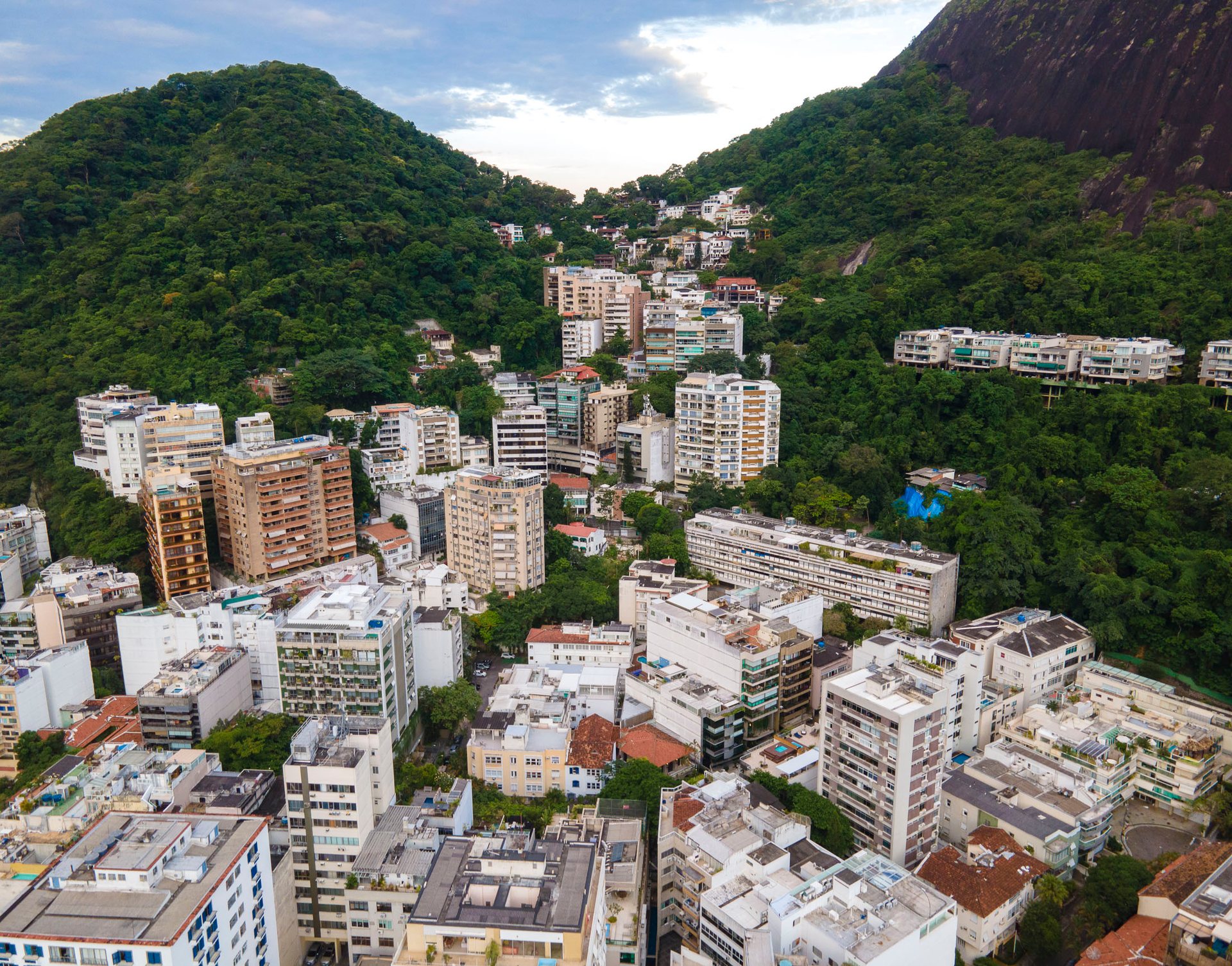 the location of the historic Sacopã Quilombo surrounded by high-rises in Rio de Janeiro.