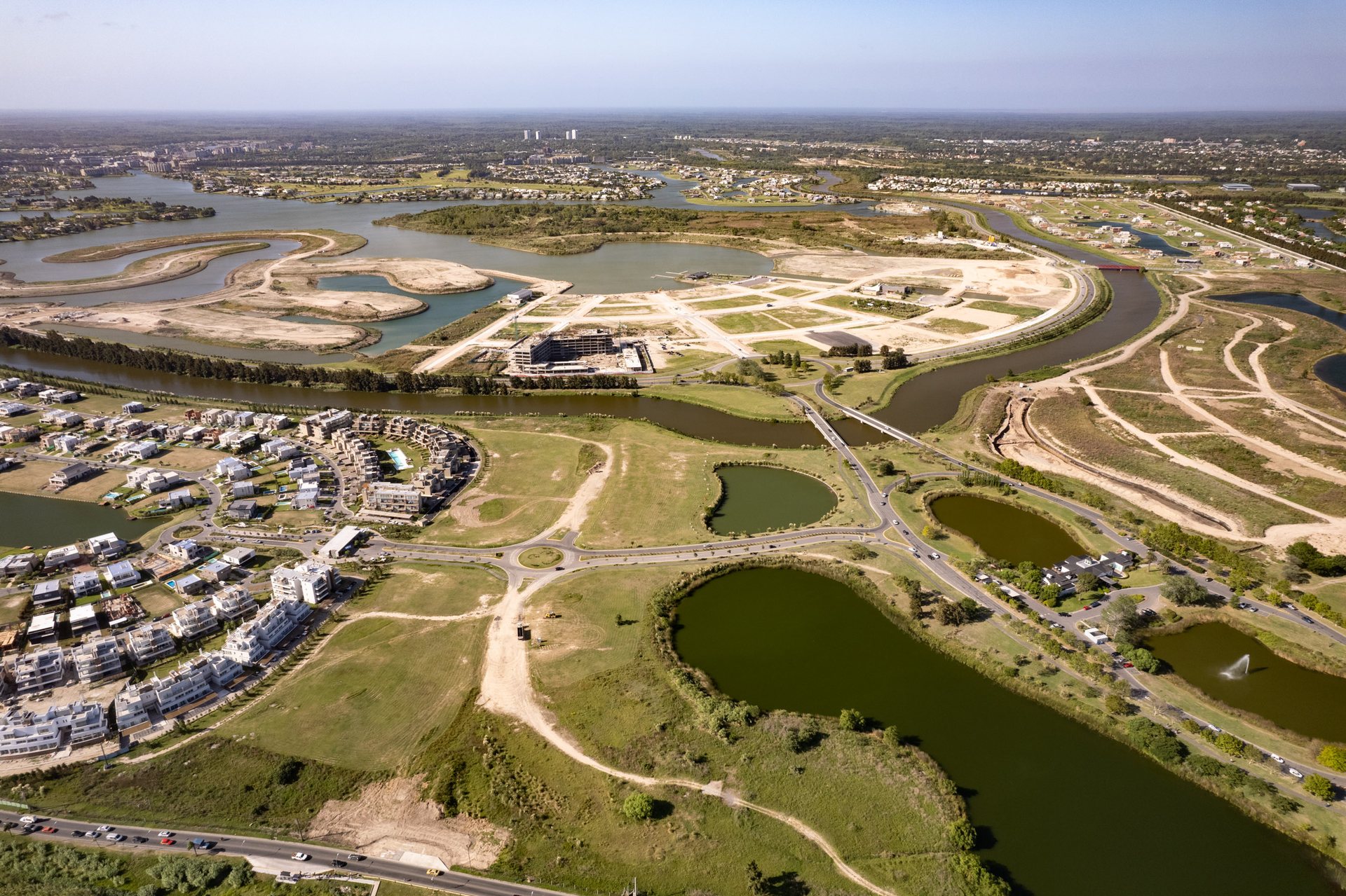 These developments on wetlands north of the city are called "Nordelta".