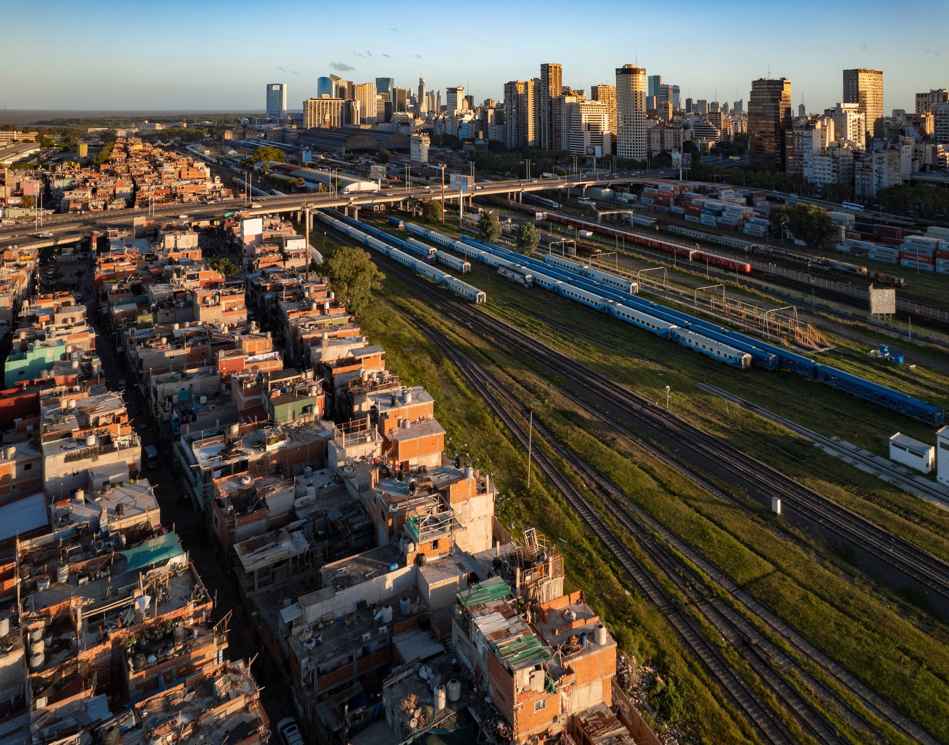 Villa 31 is separated from the downtown core of Buenos Aires by a busy rail yard.