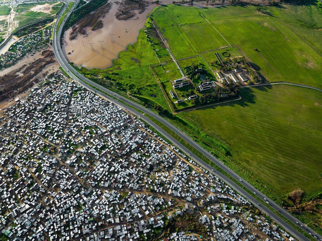 Farms and shacks near Dunoon, Cape Town.