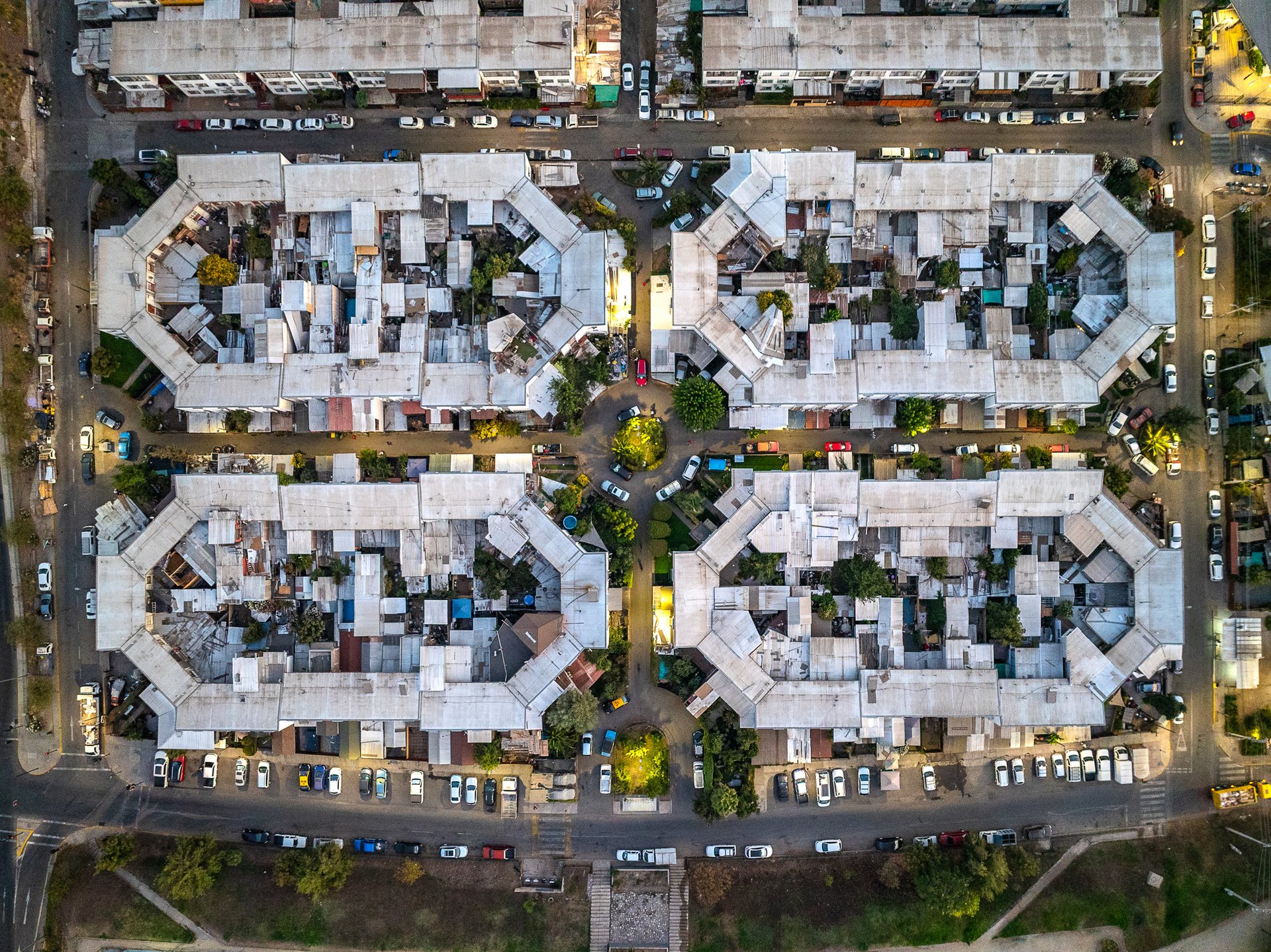 Social housing with added structures within them, Lo Barnechea.