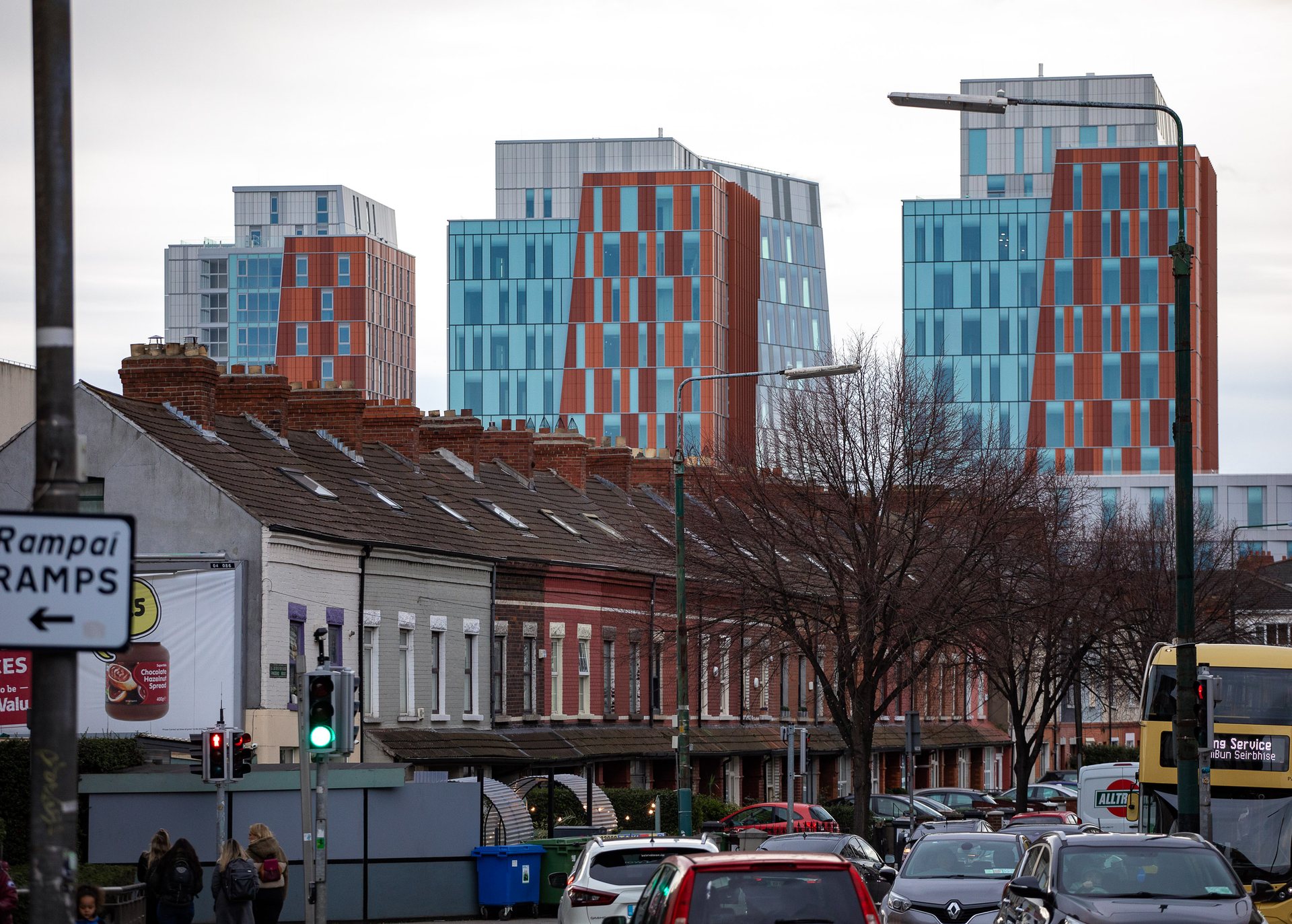 Old and new in Dublin's docklands.