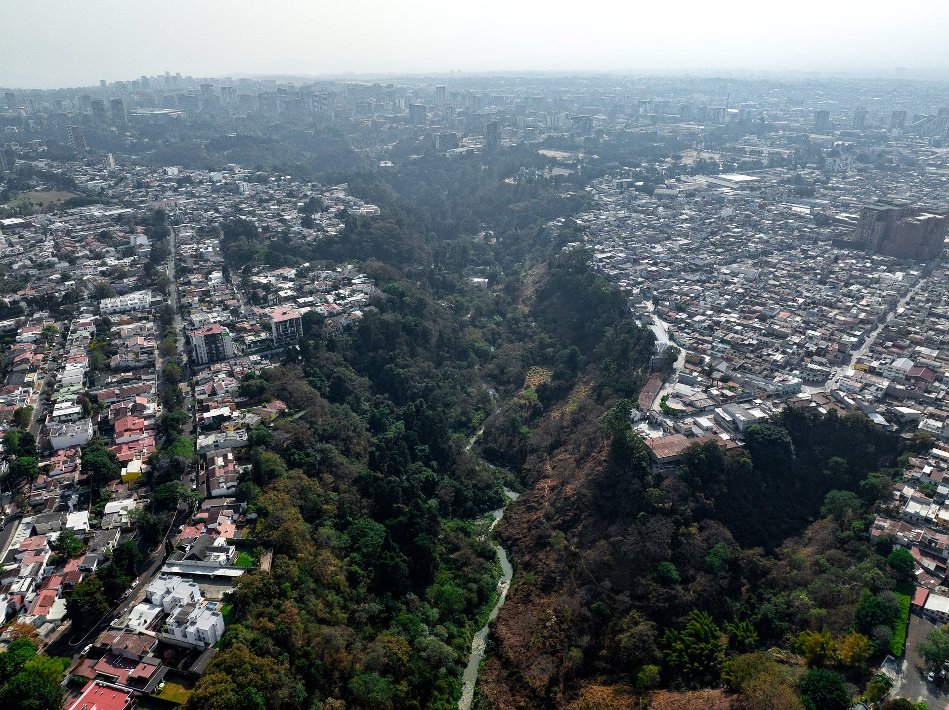 A deep ravine separates communities in Zone 5, near the city center.