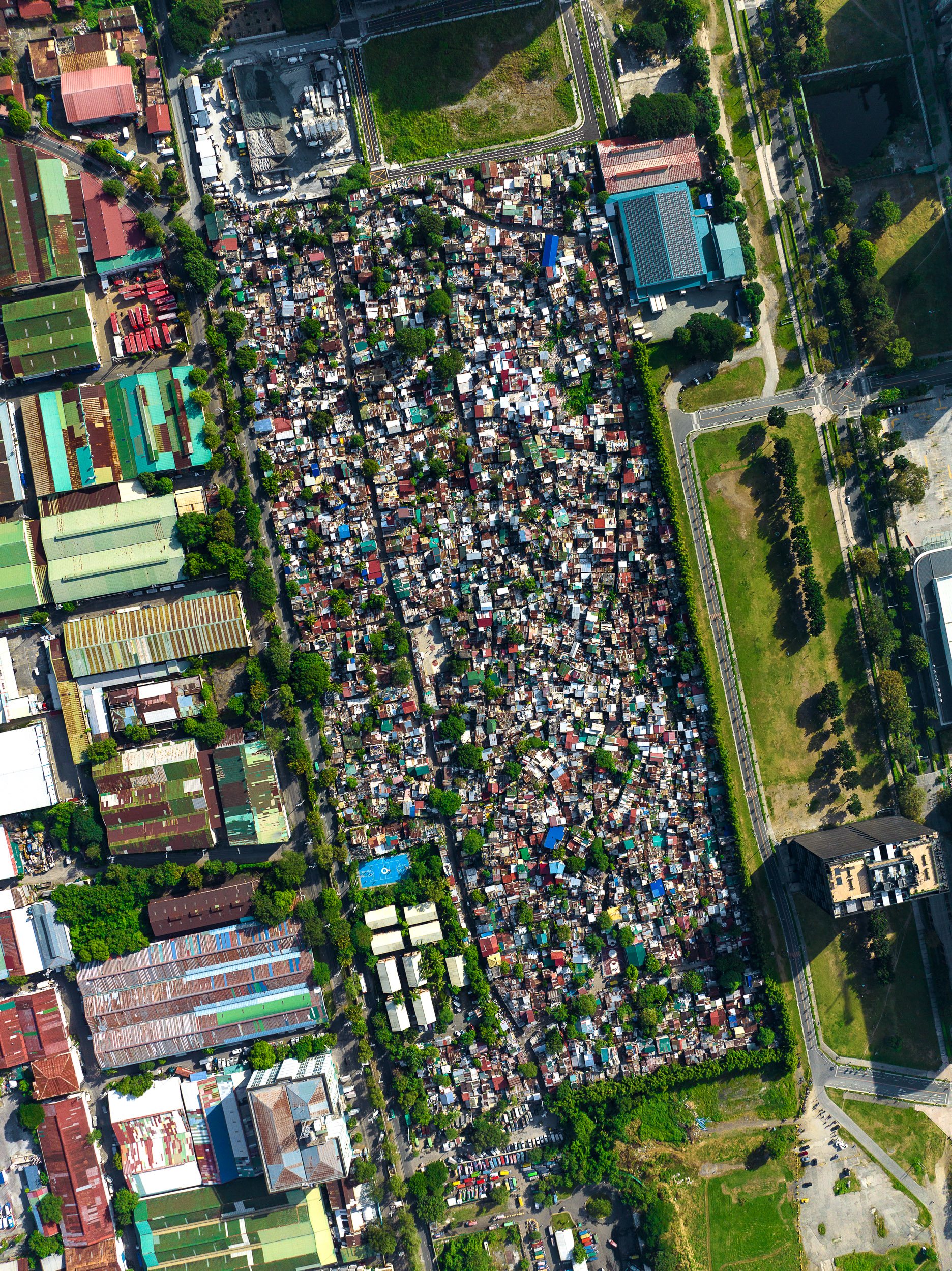 A dense neighborhood in a quickly developing area of Manila called Arca South.