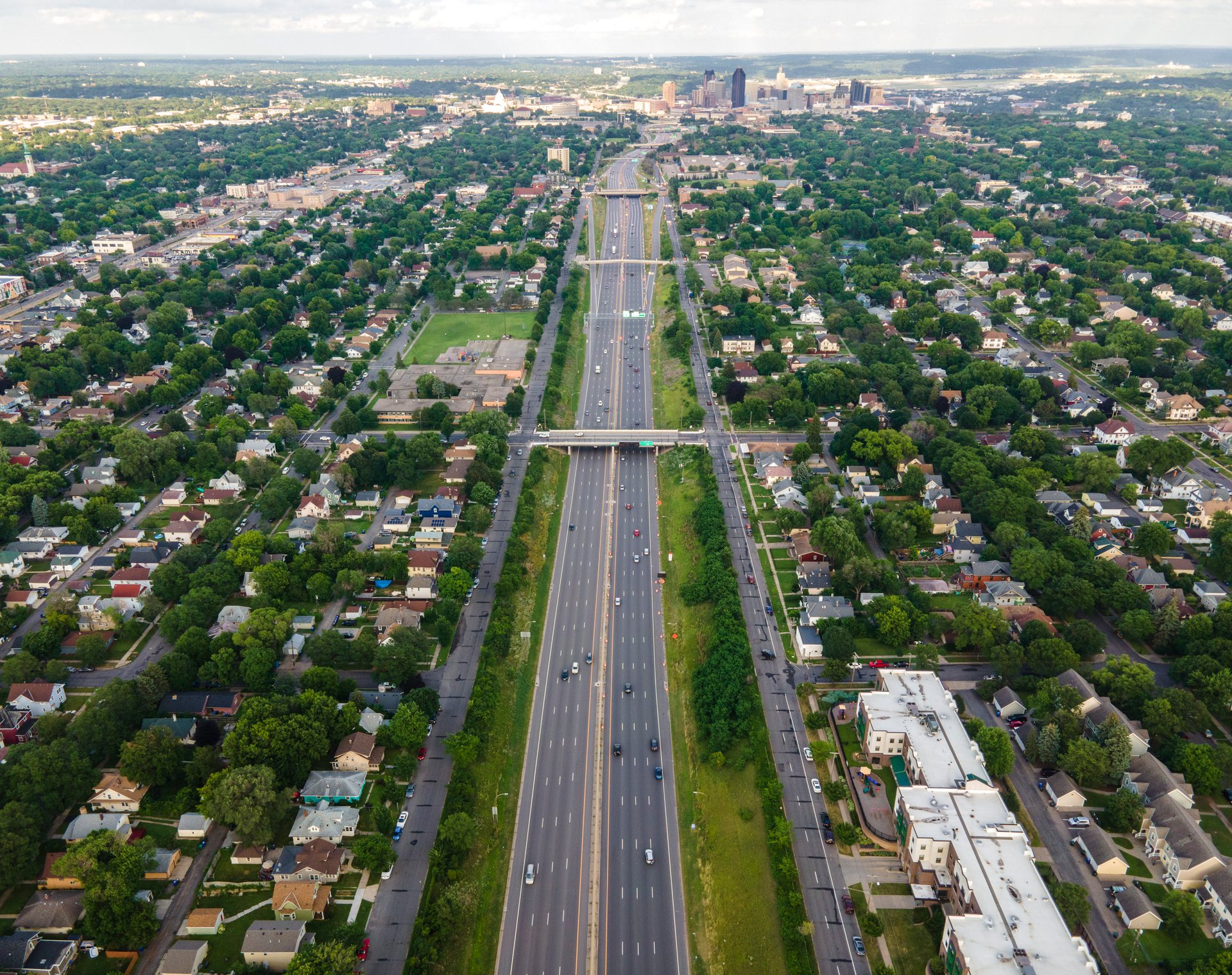 The Rondo neighborhood today, split by I-94.