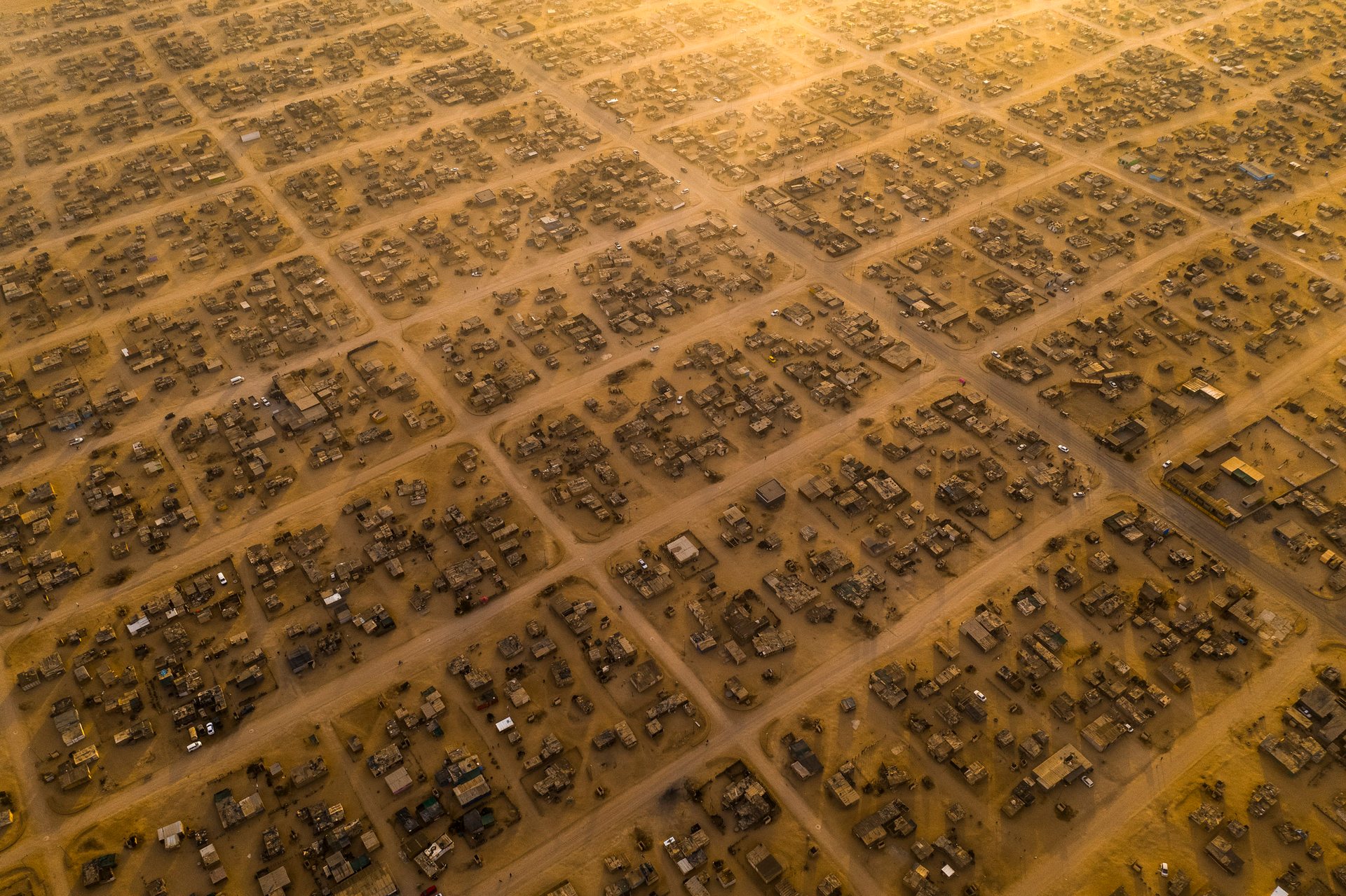 aerial view of a slum in swakopmund