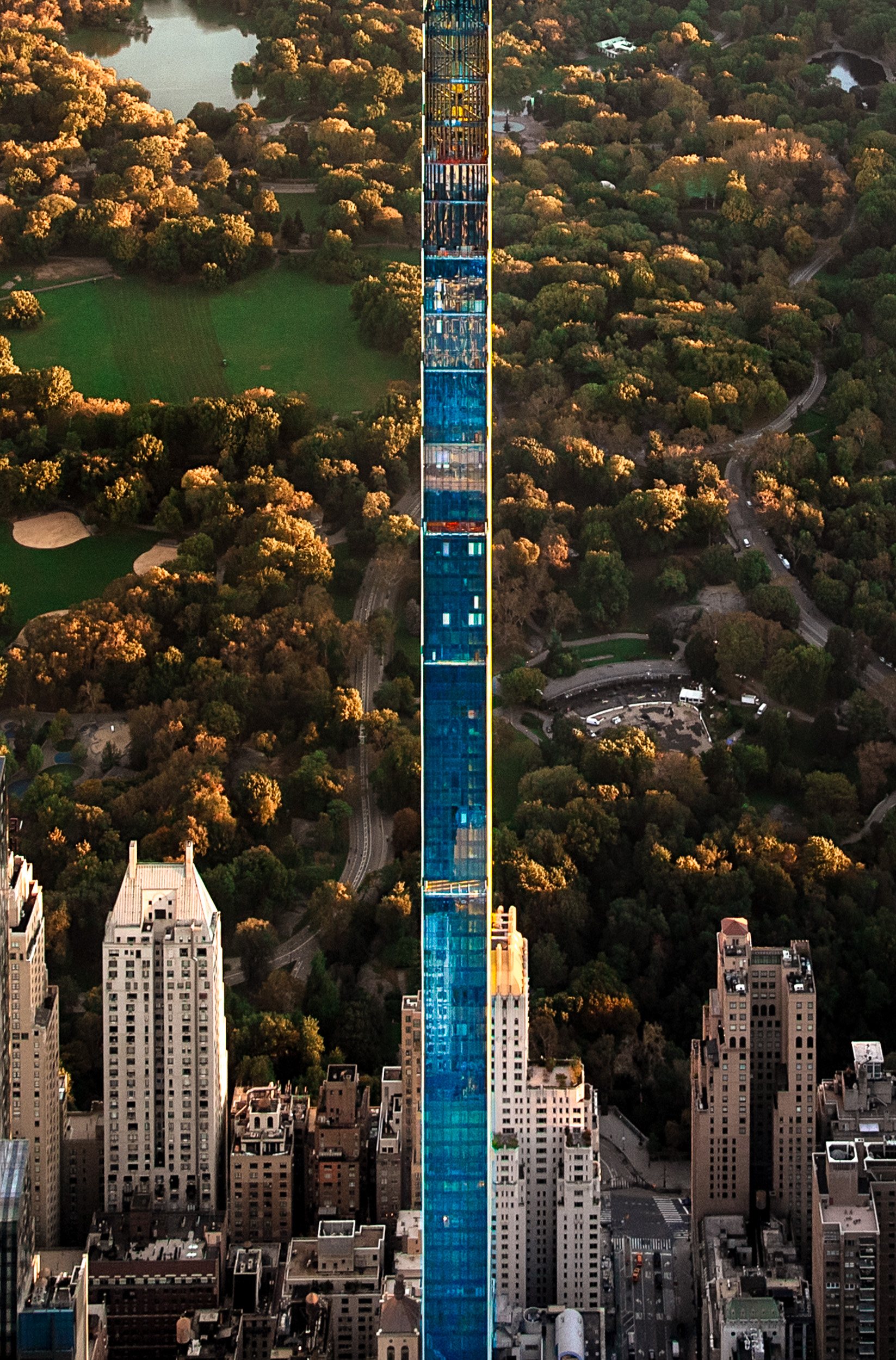 The world's " skinniest skyscraper " at 111 W 57th St.