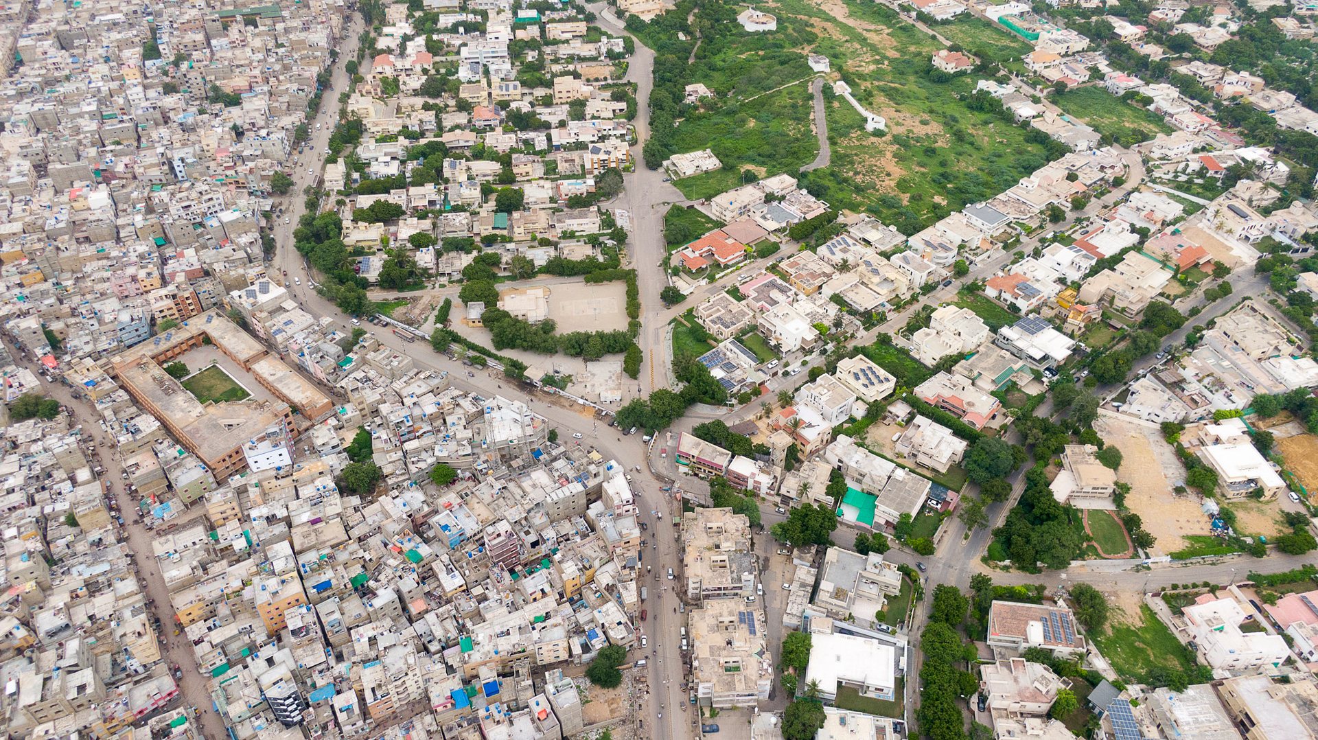 Two Karachis meet at this line in the city's east.