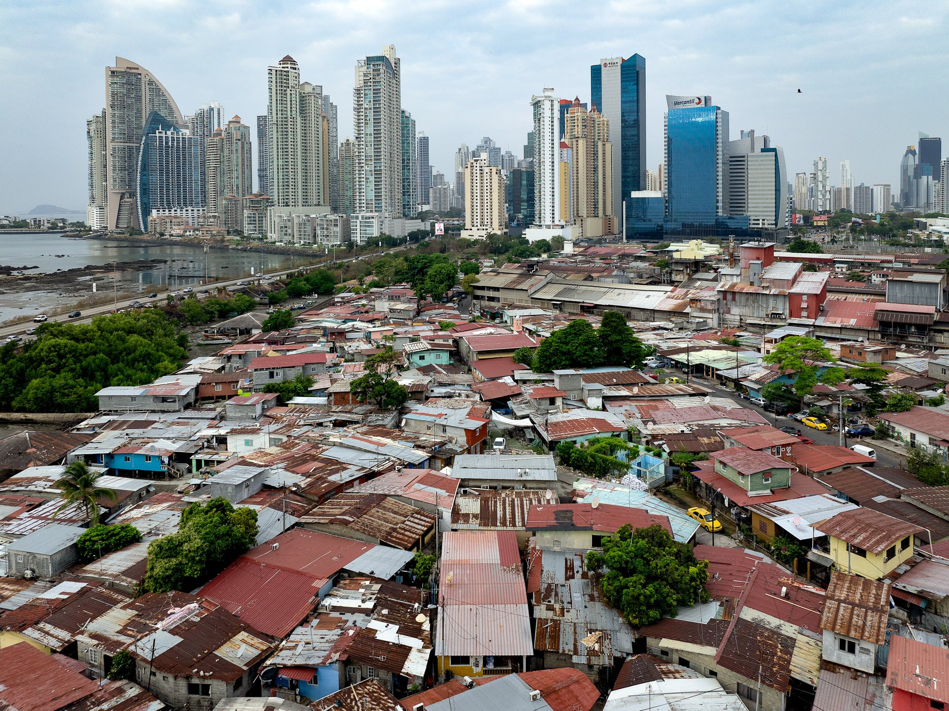 Boca La Caja is a fishermen's neighbourhood of informal origin on Panama City's Pacific shore, boxed in by the luxury towers of Punta Pacífica, where residents live in some of the tallest buildings in Latin America.