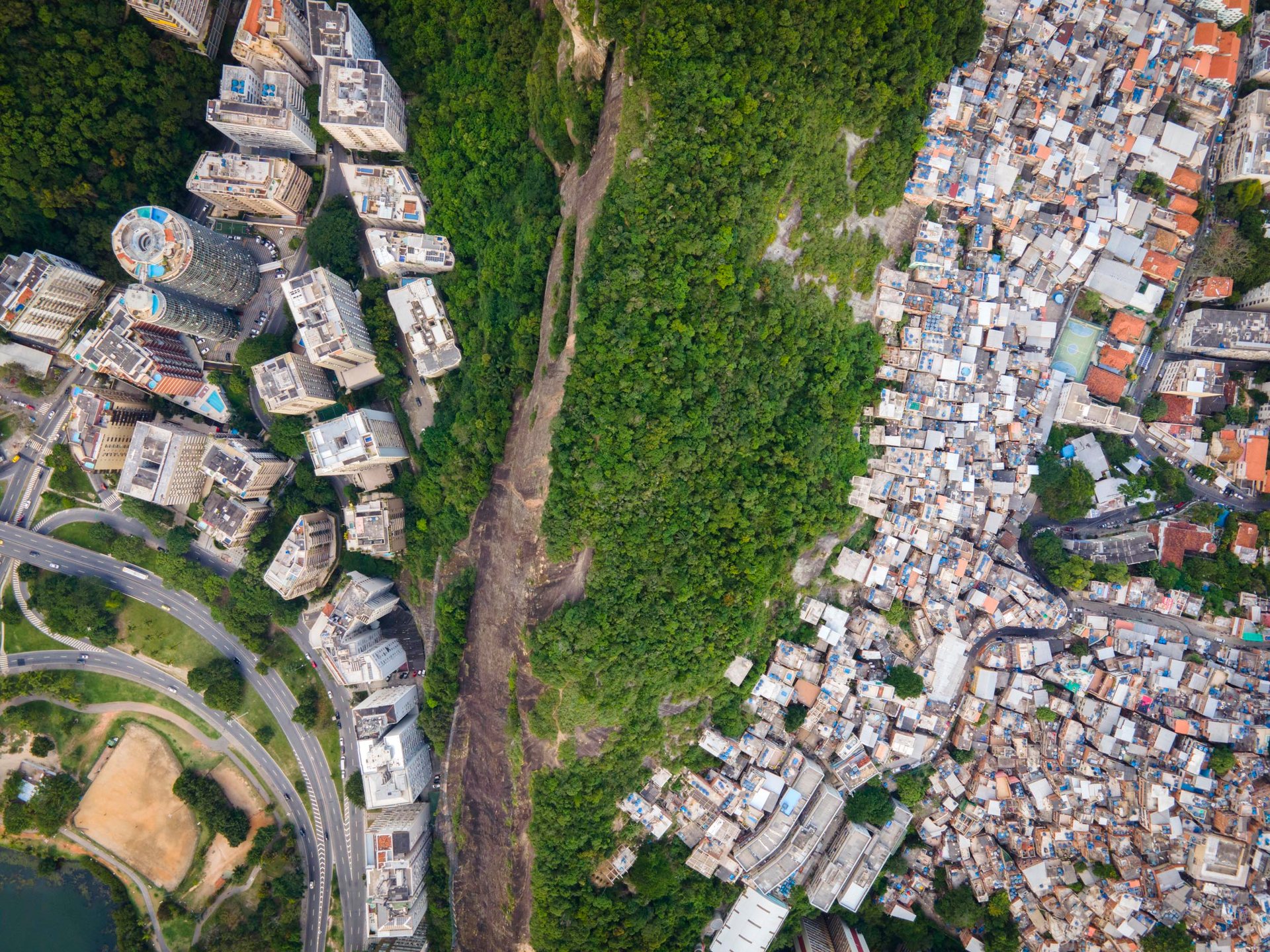 A mountain separates Cantagalo and Ipanema from Lagoa.