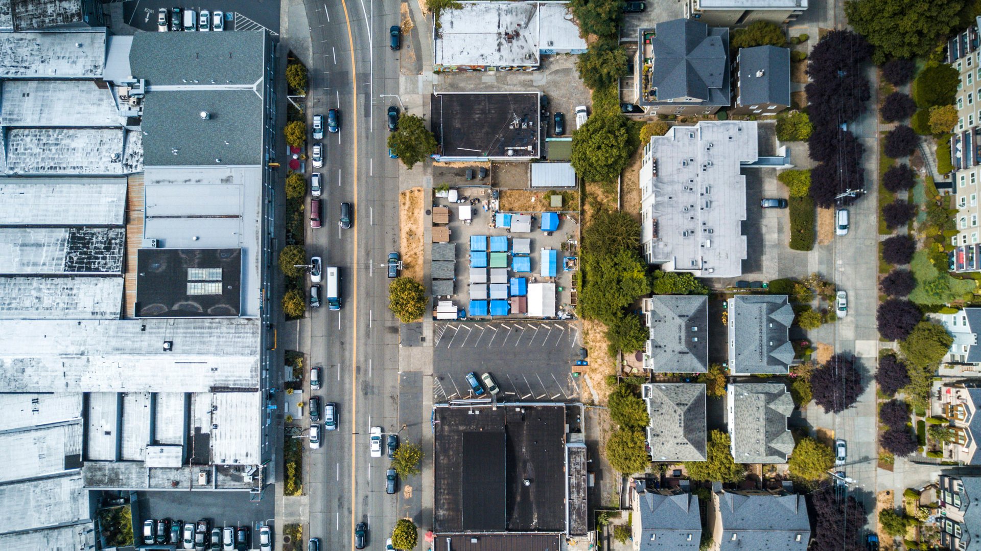 One of the many tent cities that has been sanctioned to help deal with the homeless crisis, in Ballard, a wealthy neighborhood of Seattle.