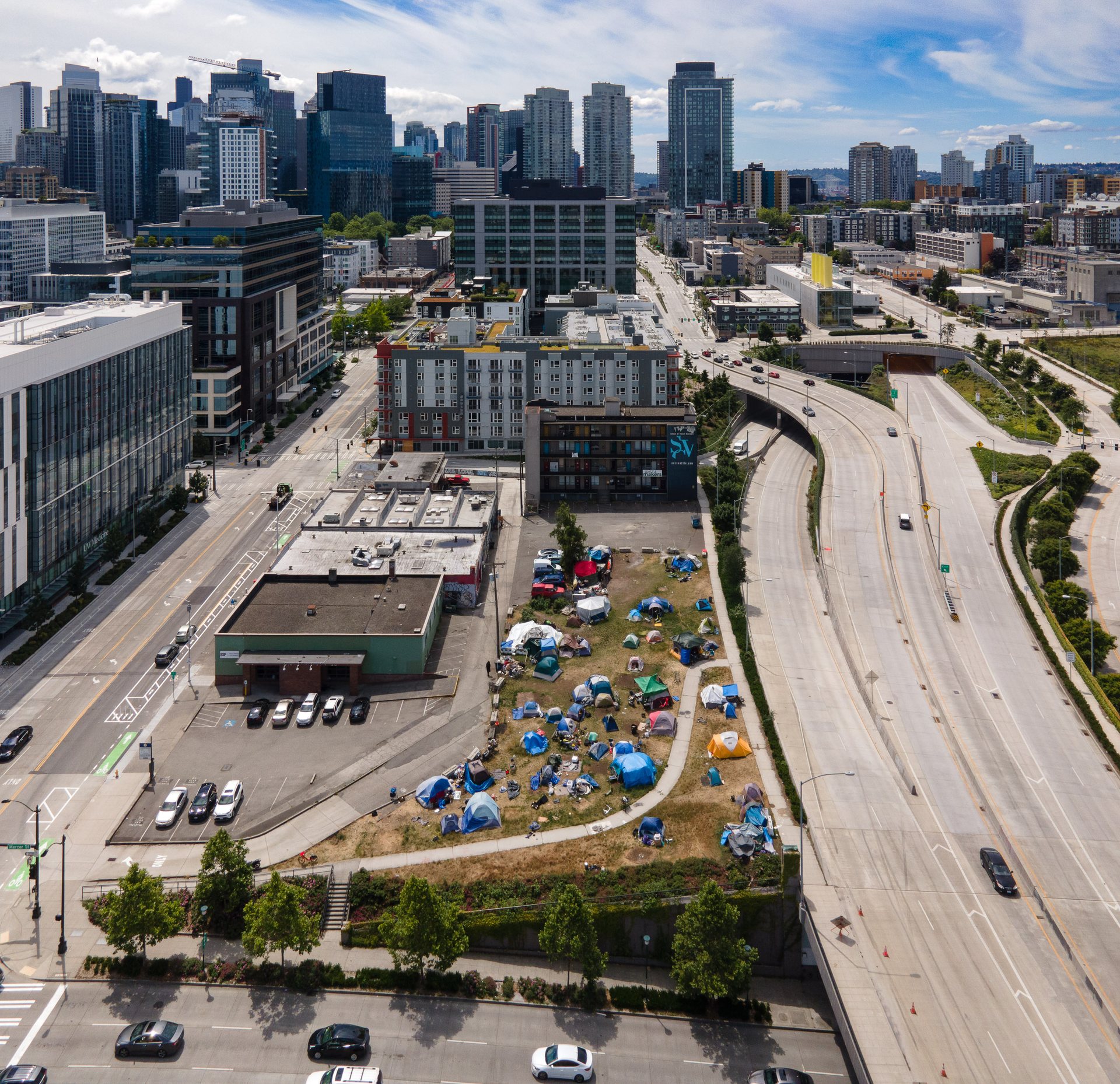 City officials, police, and the homeless are constantly playing whack-a-mole with tent camps.