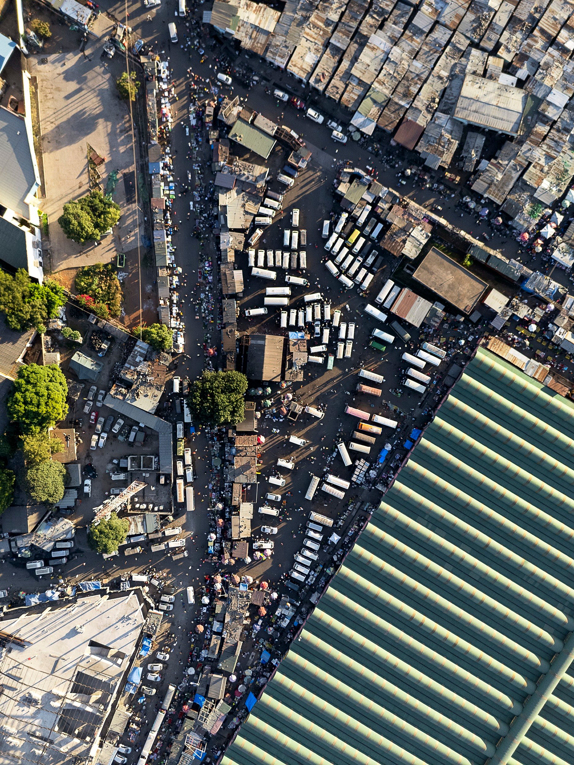 The City Market and bus stop in central Lusaka.